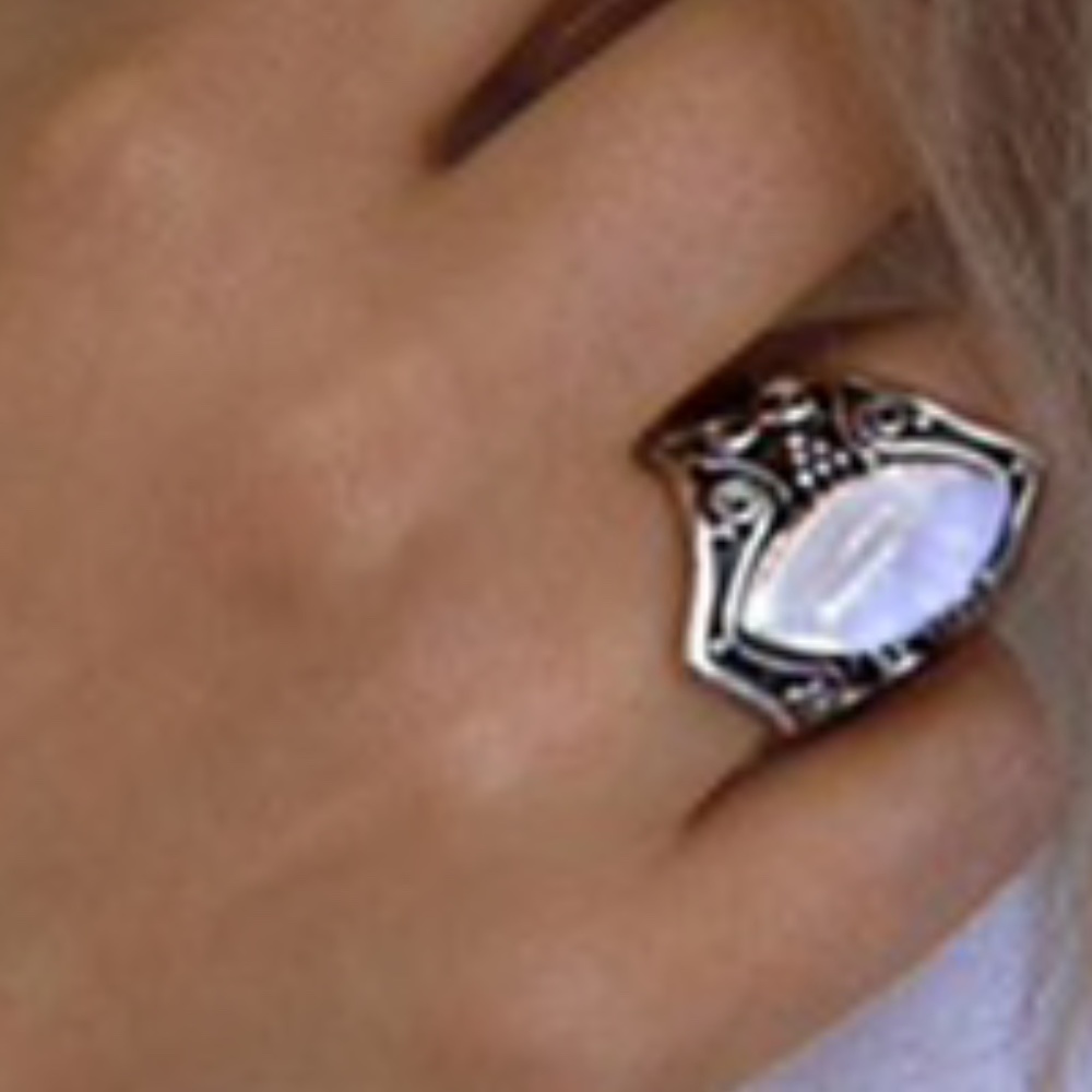 NWOT Boho Ring with Imitation Moonstone - Size 8